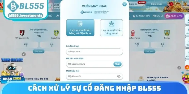 Cách xử lý sự cố đăng nhập BL555