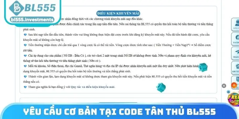 Yêu cầu cơ bản tại Code tân thủ BL555